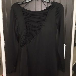 Long sleeve black formal dress